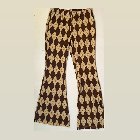 Stretchy soft diamond plaid pants - Picture 1 of 2